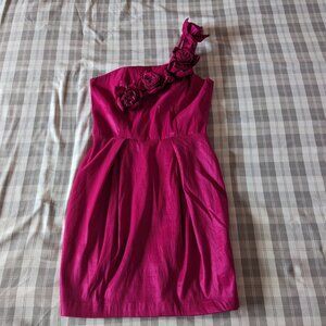 Forever 21 One Shoulder Rose Homecoming Prom Dress (Pink Size Small)